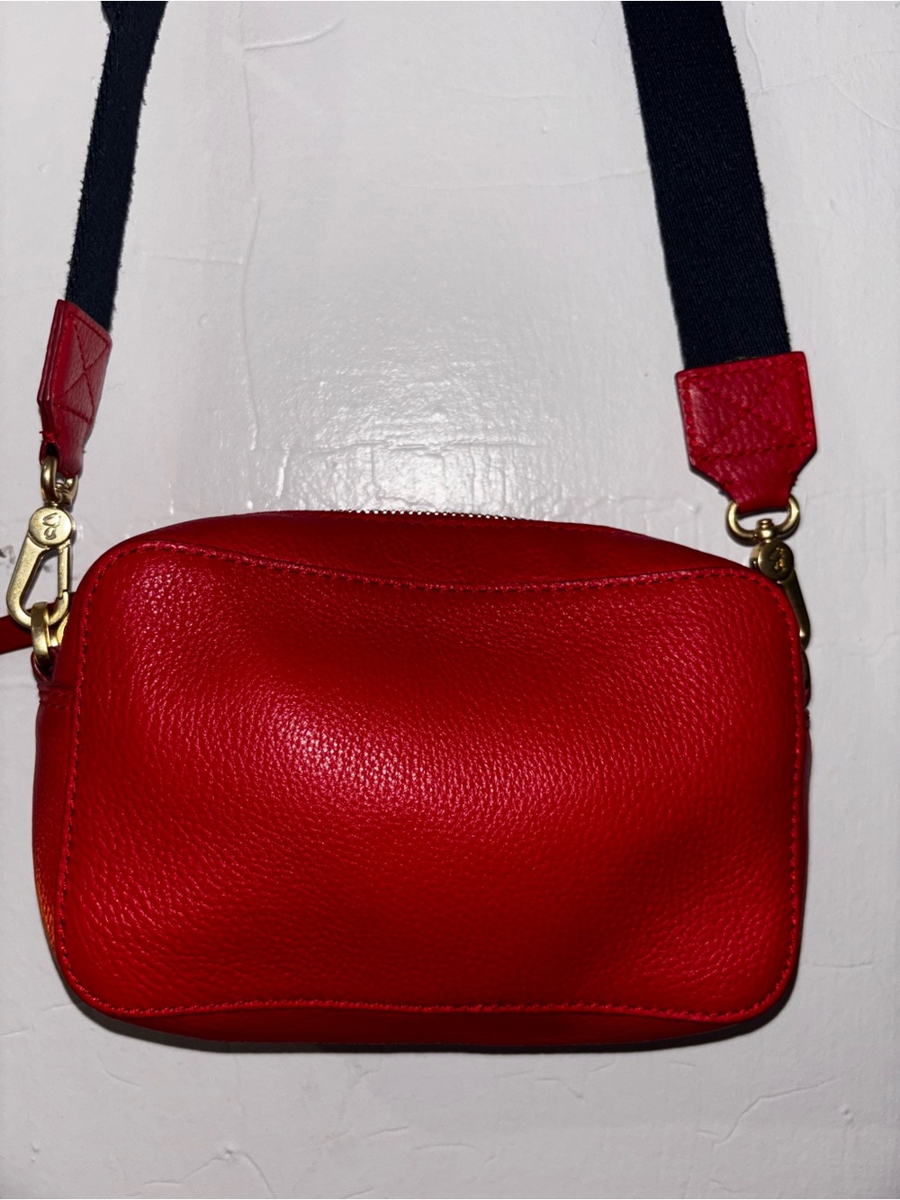 Boden Red Leather Crossbody Bag